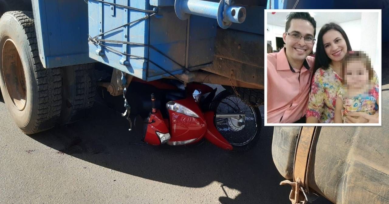 Comerciária que morreu após ir parar com moto embaixo de caminhão era casada com gerente de banco e deixa filha de 05 anos