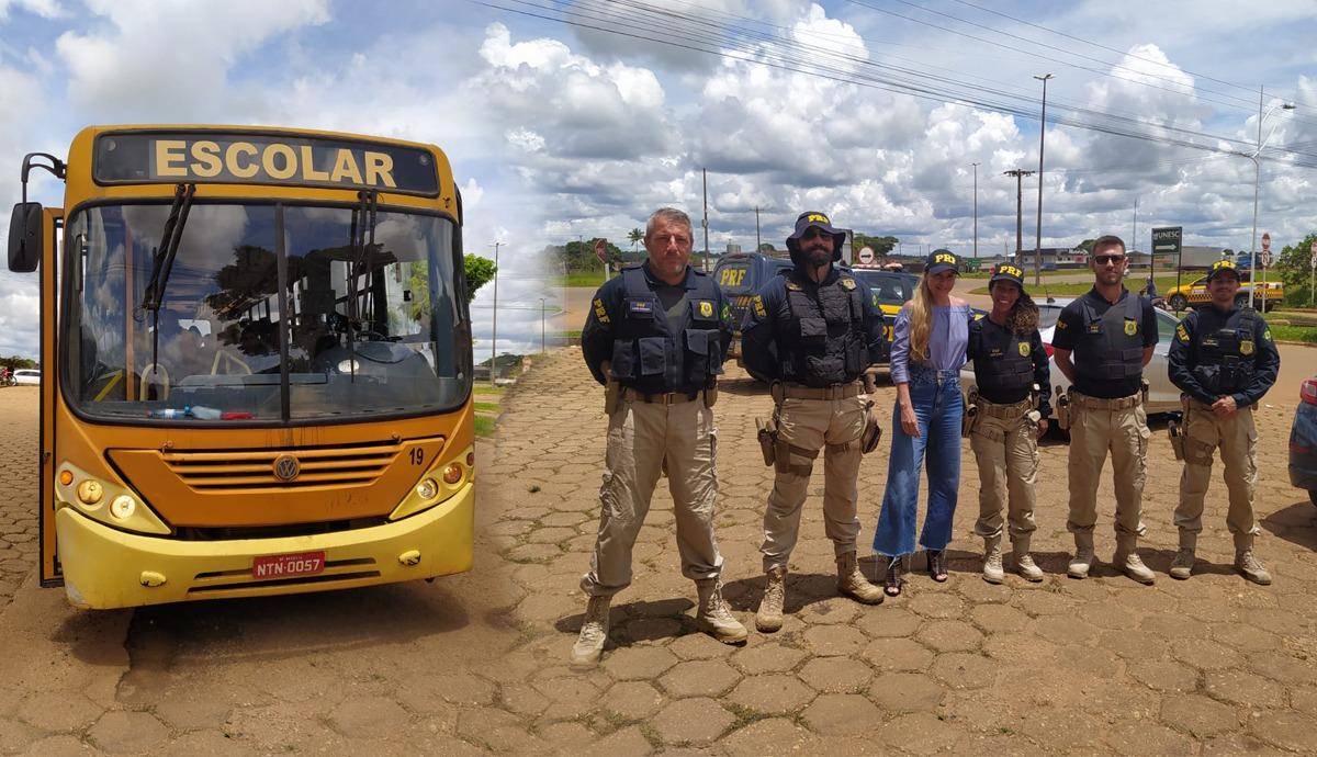 Fiscalização do transporte escolar coordenada pelo Ministério Público flagra ônibus superlotados em Vilhena