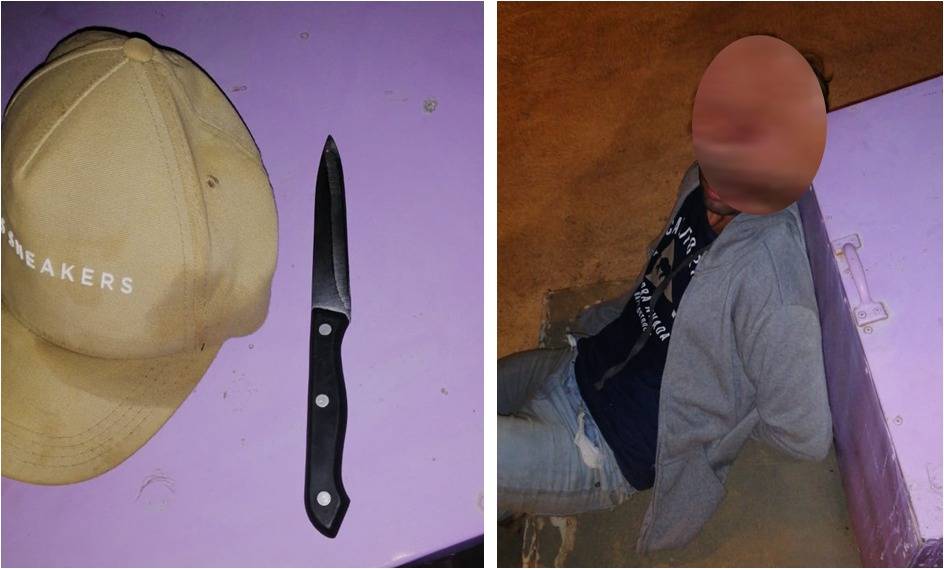 Em “prisão domiciliar”, detento do regime semiaberto de 37 anos é flagrado com uma faca e drogas em avenida