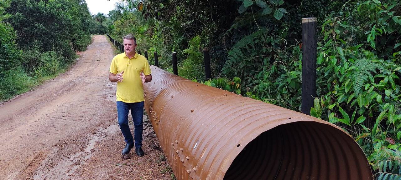 DER atende deputado Luizinho Goebel na liberação de Tubos Armcos para substituir ponte de madeira e bueiros na RO-443, em Vilhena