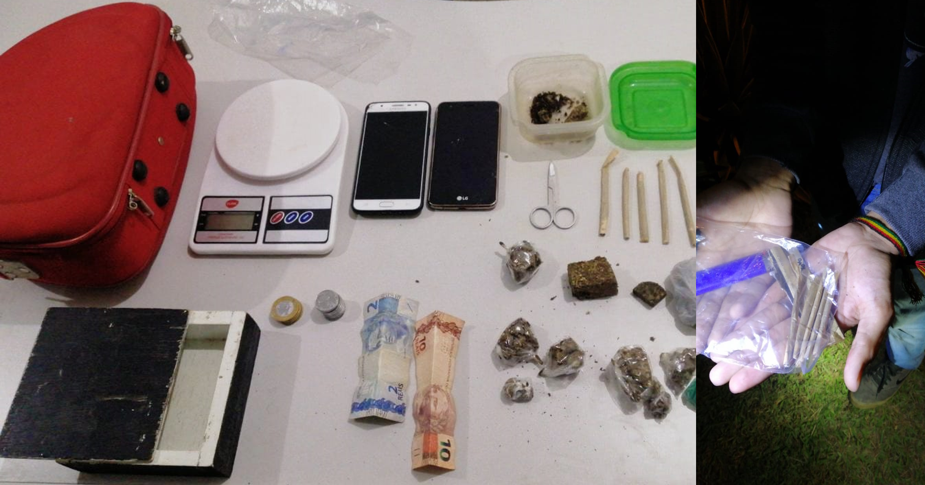 Flagrados com drogas, menores revelam de quem compraram o entorpecente e homem acaba preso por suspeita de tráfico em Vilhena