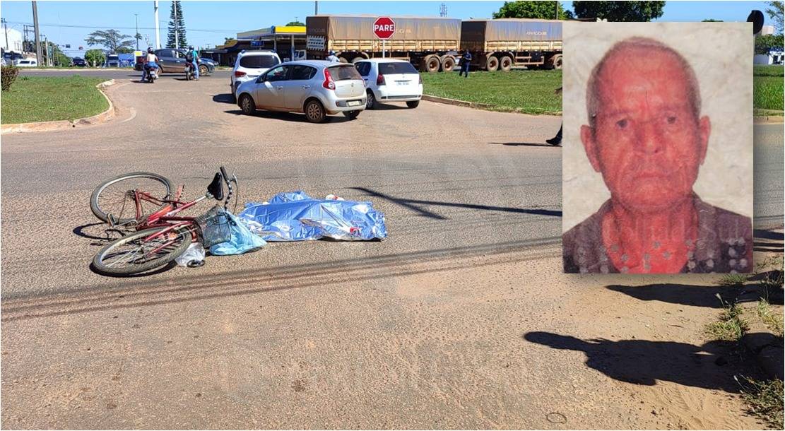 Num dos cruzamentos mais perigosos de Vilhena, homem de 72 anos morre esmagado por carreta