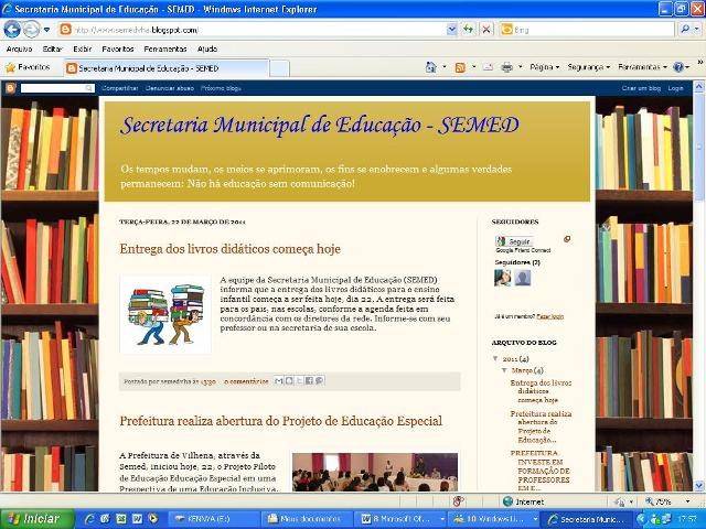 Modernidade: Secretaria de Educação de Vilhena lança blog