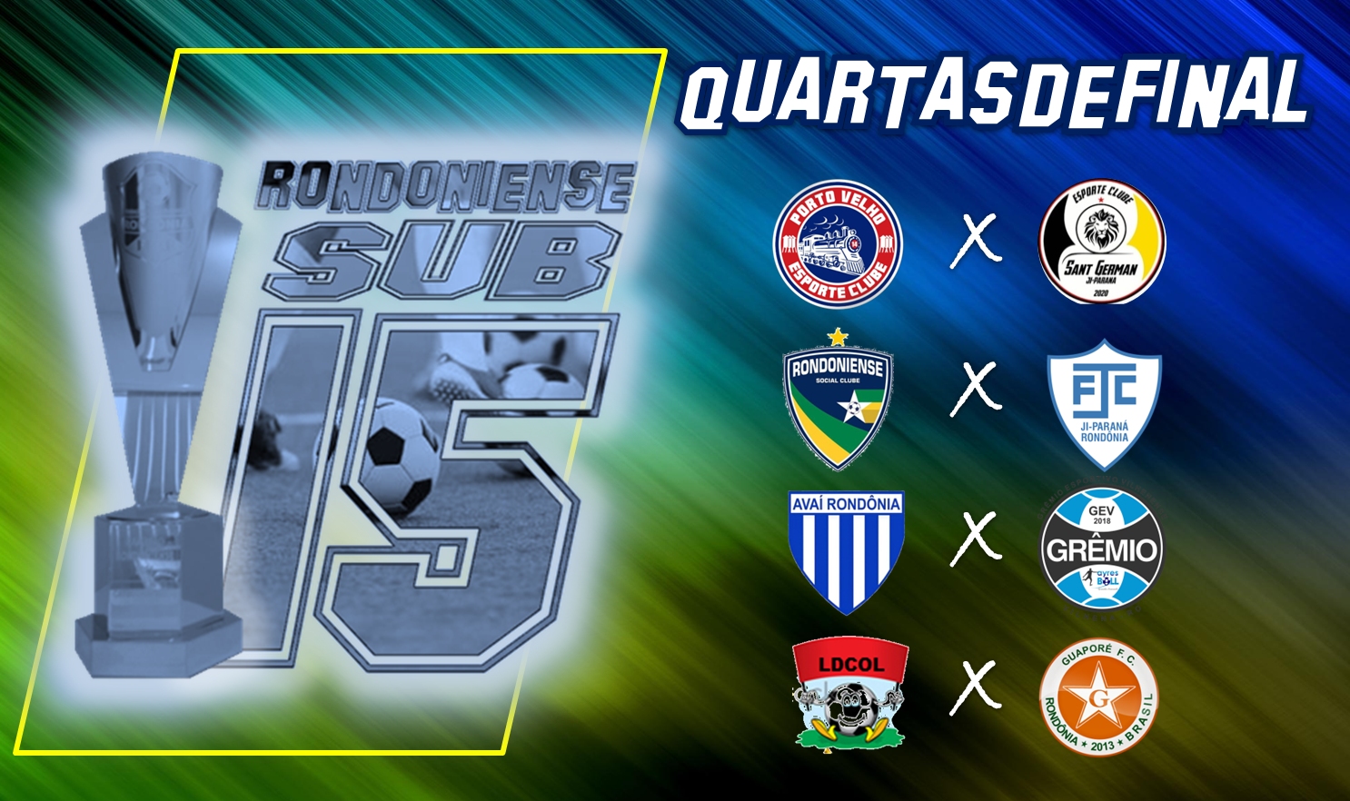 Definidos os confrontos das quartas de final do Rondoniense Sub-15; dois times do Cone Sul estão entre os classificados