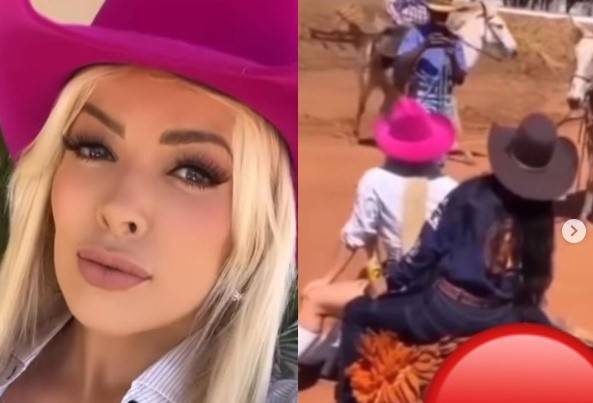 Ex-BBB de Rondônia flagrada sentada sobre cavalo e acusada e maltratar animal em evento se defende: “Apenas tirei foto”