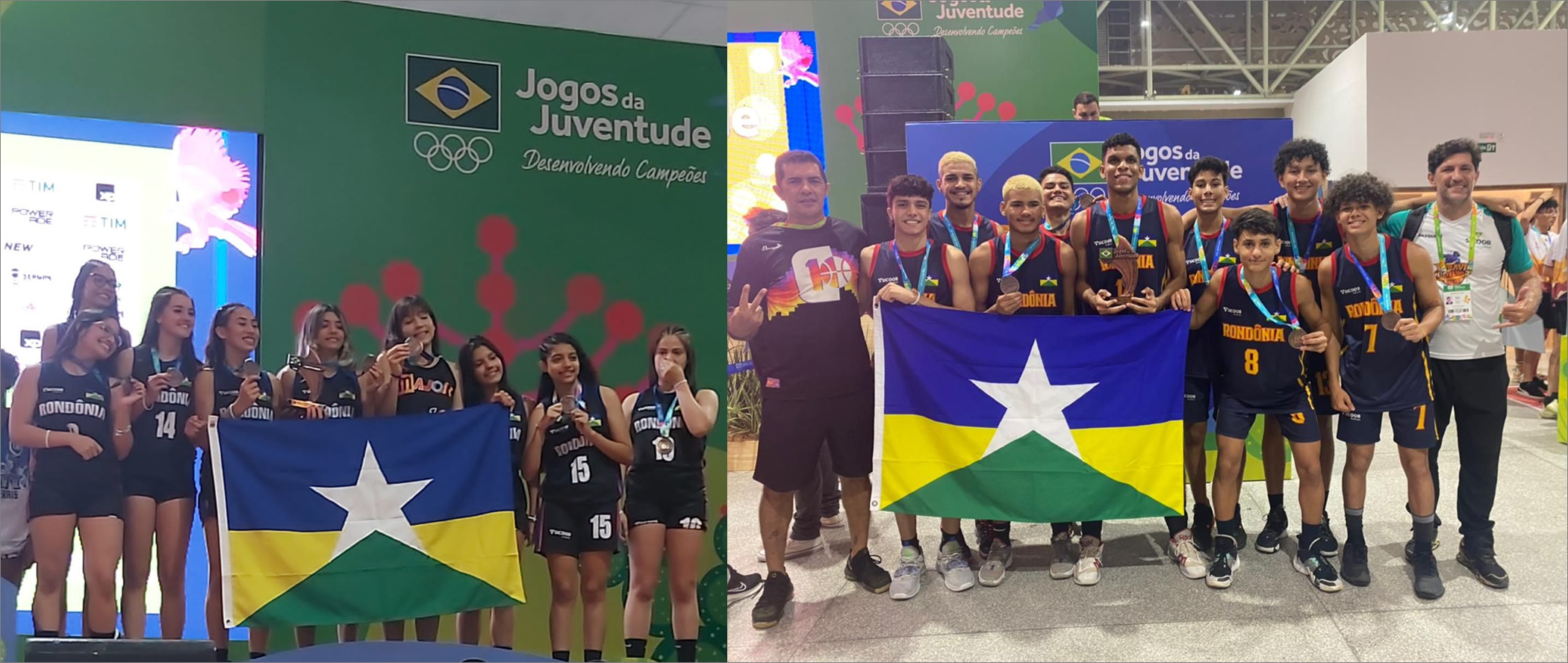 Rondônia sobe ao pódio do Basquete Masculino e Feminino dos Jogos Escolares da Juventude em Aracajú
