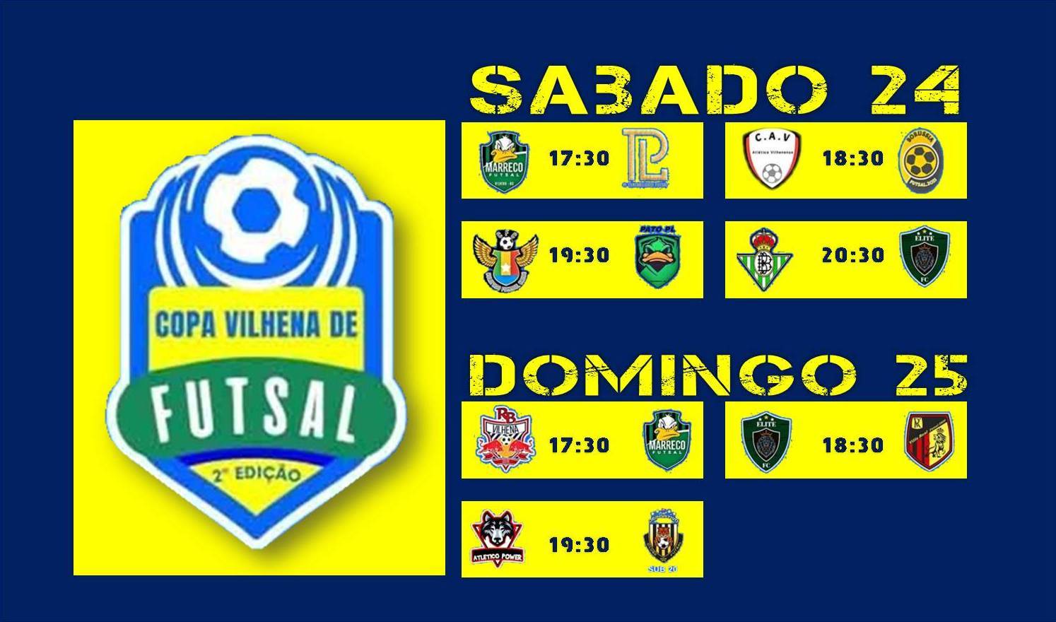 Copa Vilhena de Futsal começa hoje com quatro jogos no Ginásio Poliesportivo Geraldão; o domingo terá três jogos