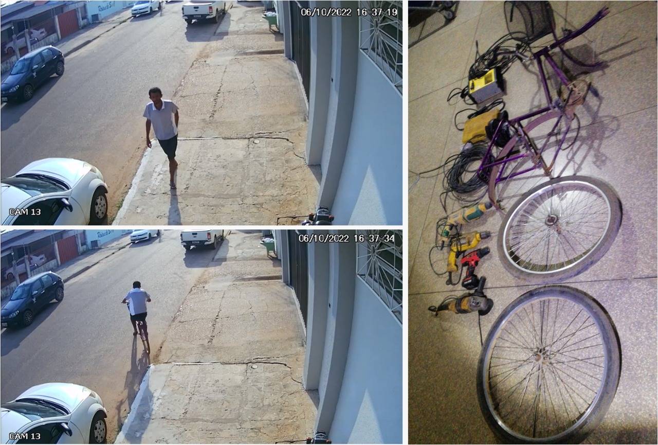 ASSISTA VÍDEO: homem furta bicicleta em avenida movimentada de Vilhena; quatro pessoas foram presas