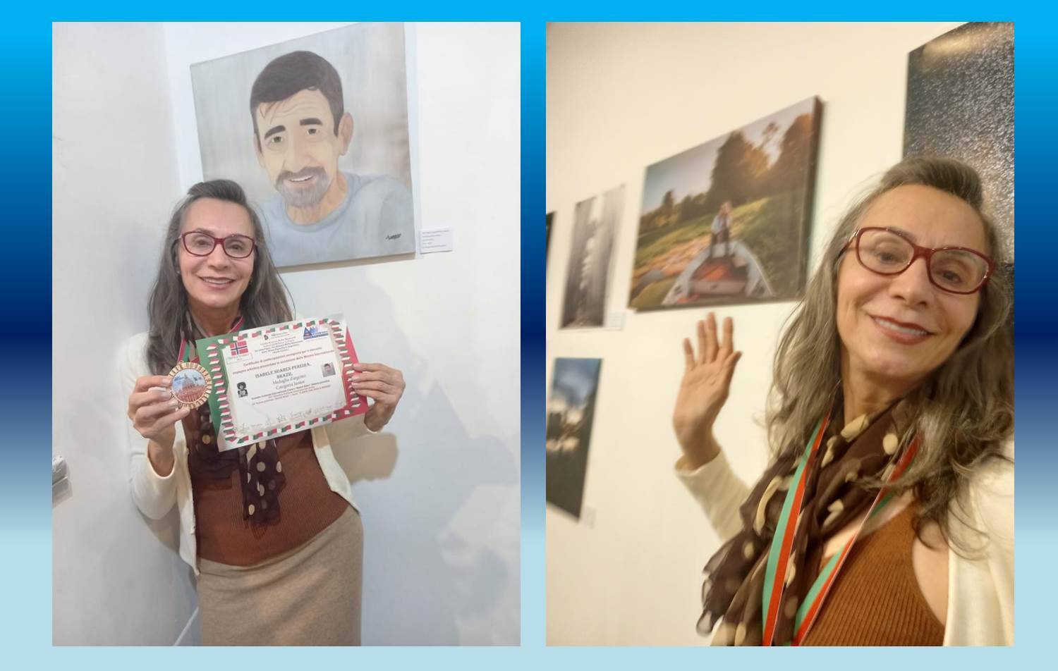 Evento na Fundação Cultural marca entrega de medalhas e certificados a artistas premiados em exposições em Roma e Dubai