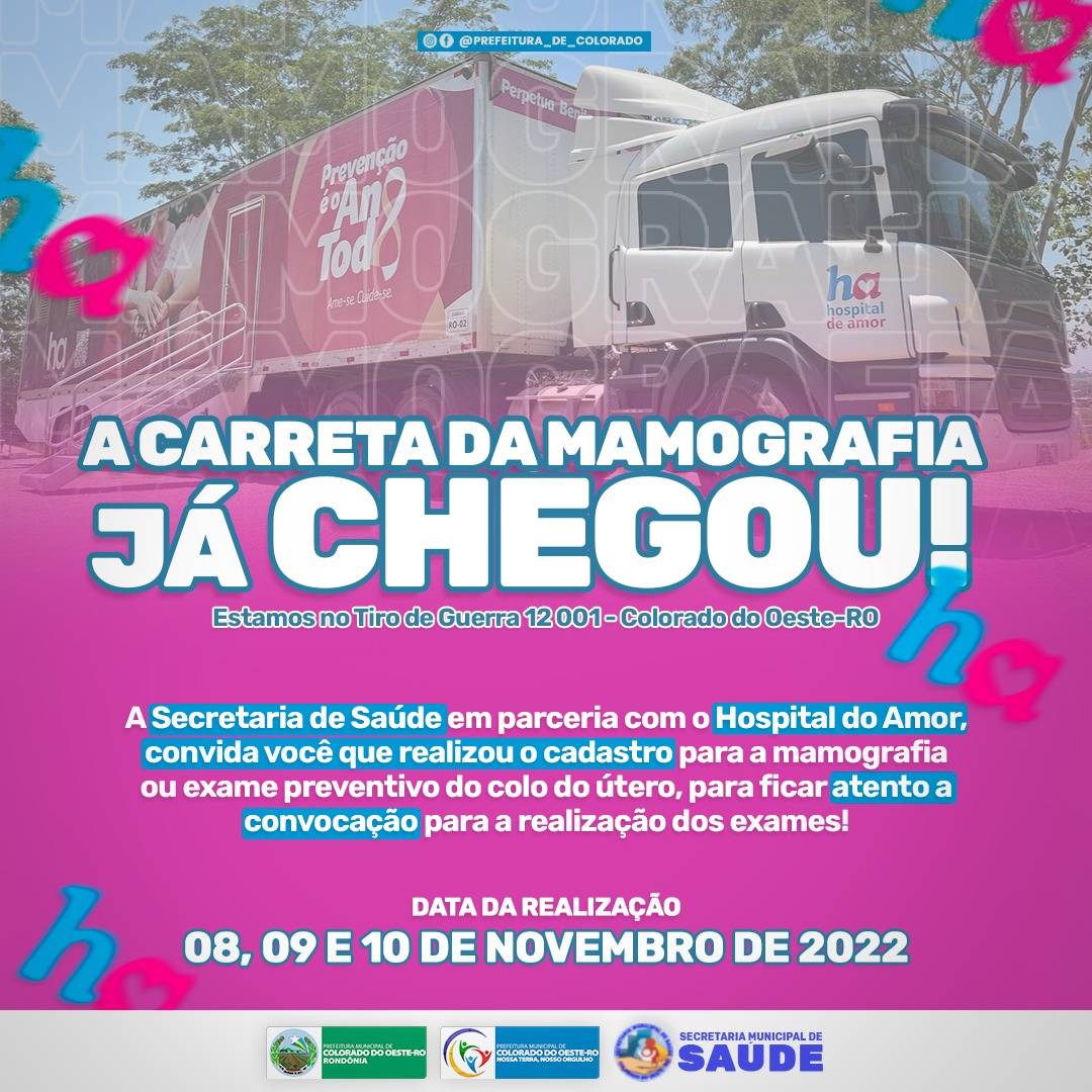 “Carreta do Amor” chega a Colorado do Oeste oferecendo exames preventivos de mamografia e colo de útero