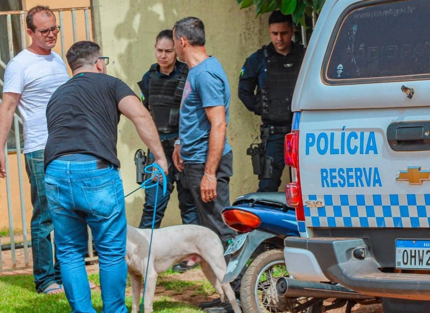 Pit bull invade quintal, Polícia Militar é acionada e vereador evita abate do animal a tiros, em Vilhena