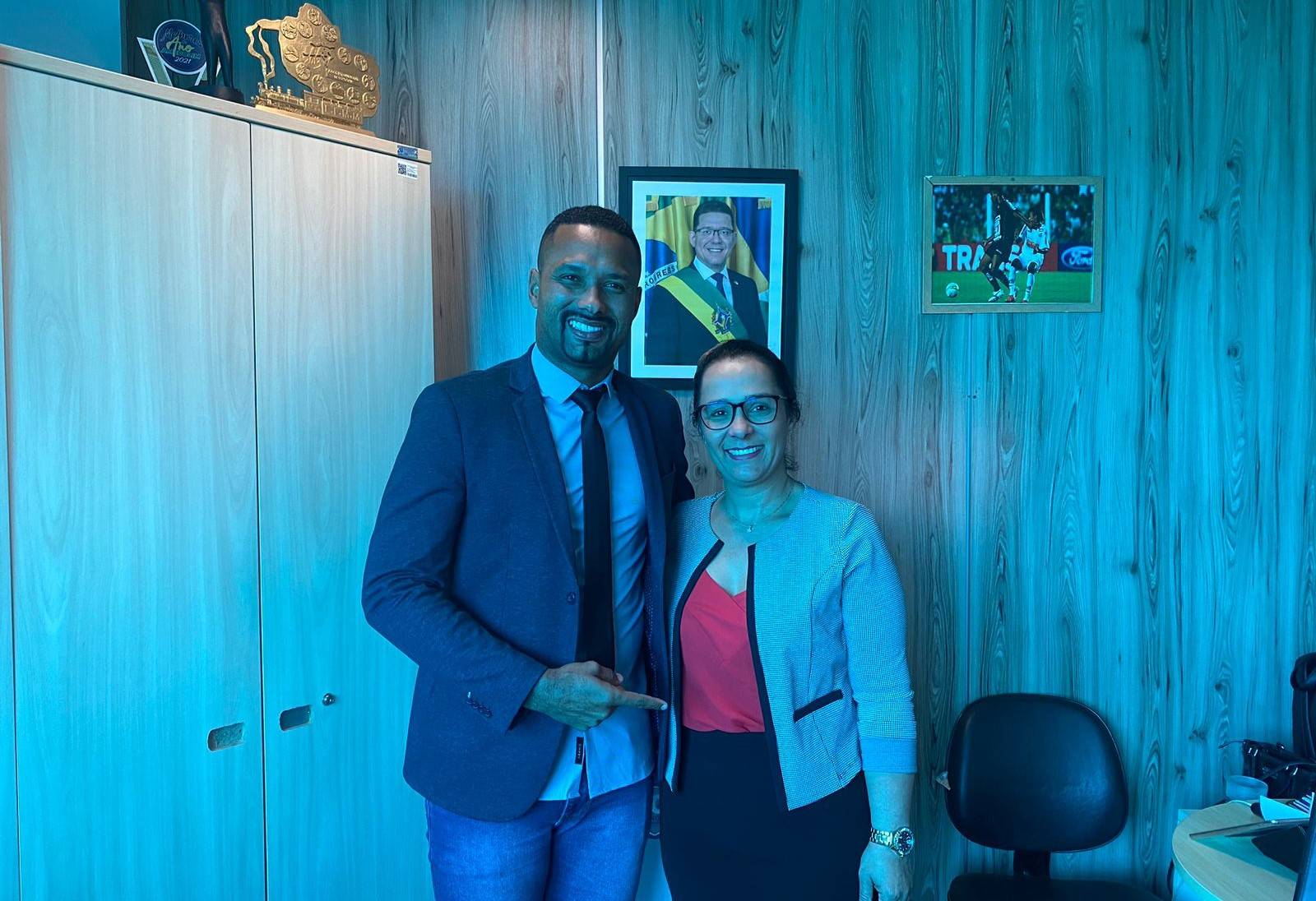 Rosangela Donadon participa de reunião com superintendente da Sejucel para tratar de projetos voltados ao apoio do esporte no Cone Sul
