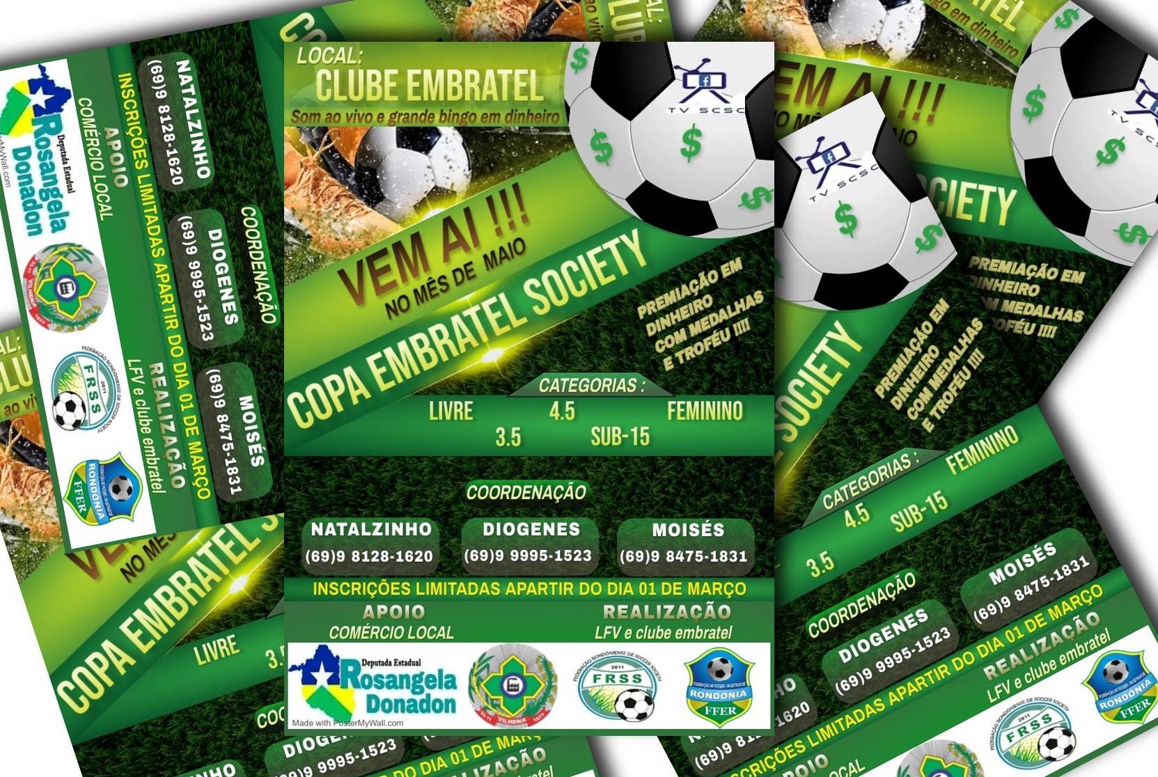 Com disputas em cinco categorias, Copa Embratel Society está com inscrições abertas e tem início previsto para maio