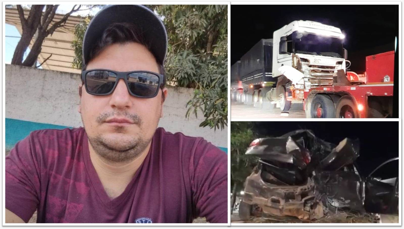 Indo buscar passageiro em fazenda, motorista de aplicativo é atingido por carreta e morre em trecho da BR 364 próximo a Vilhena