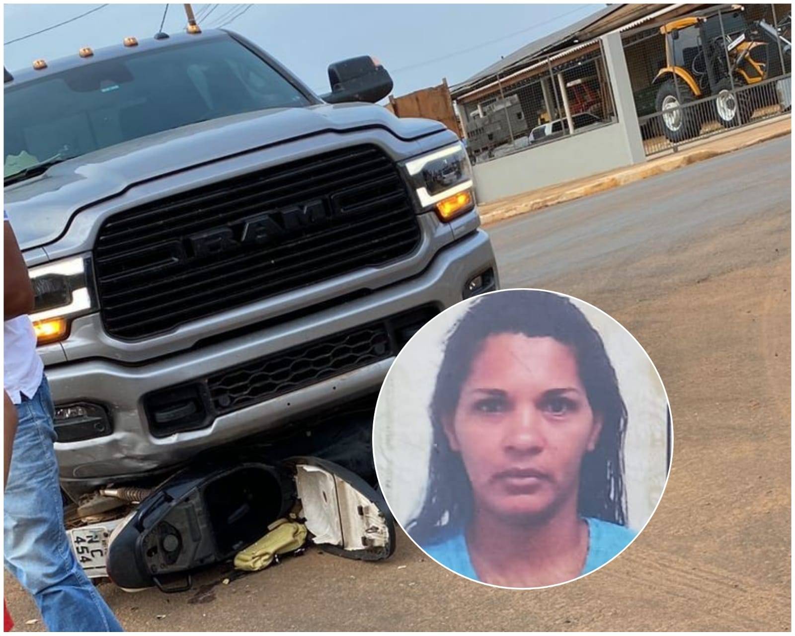 Confirmada morte da mulher de 42 anos que teve moto atingida por picape, em Vilhena; saiba local do velório e data do sepultamento