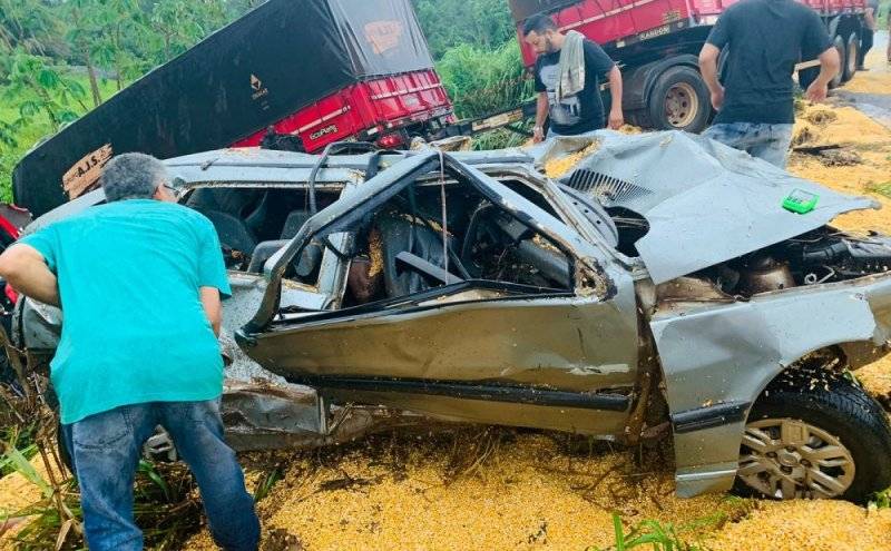 PRF confirma que corpo de menino de 04 anos que morreu junto com o pai em acidente da BR 364 foi encontrado