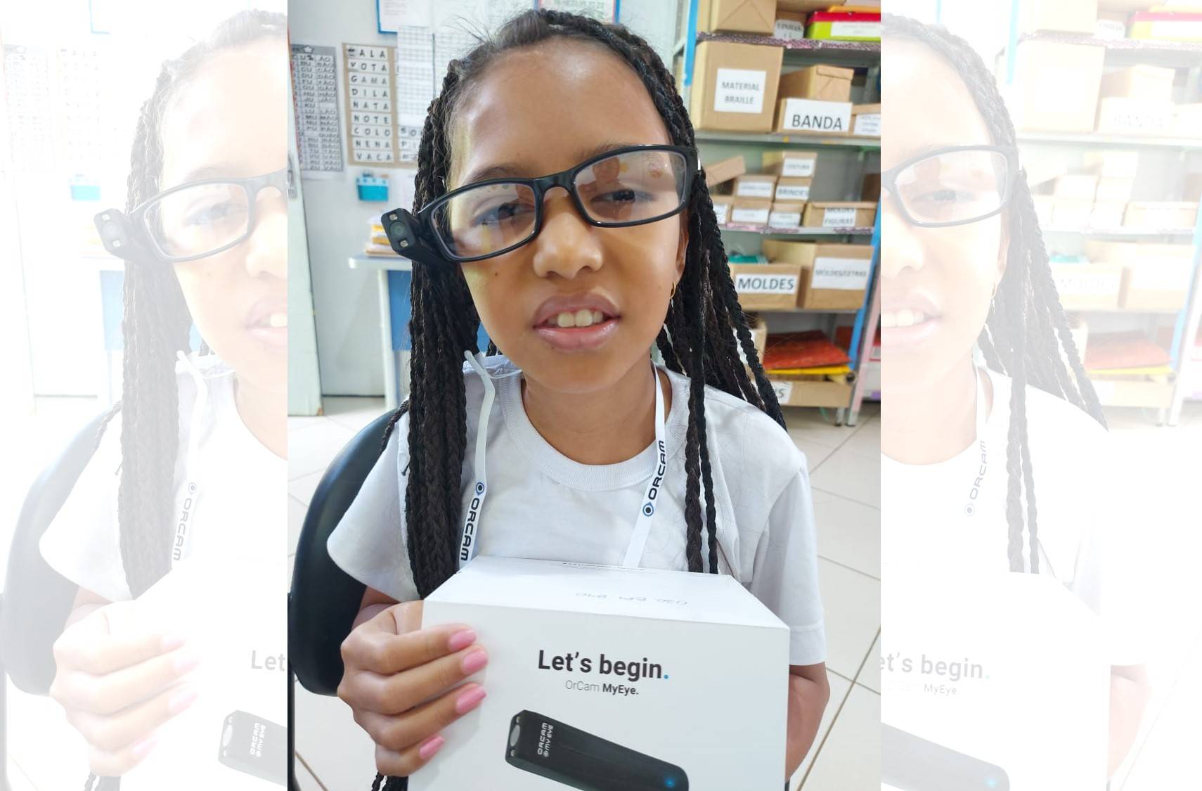 Estudante da Escola Wilson Camargo é uma dos beneficiados com óculos tecnológicos que auxiliam portadores de cegueira total ou parcial no aprendizado