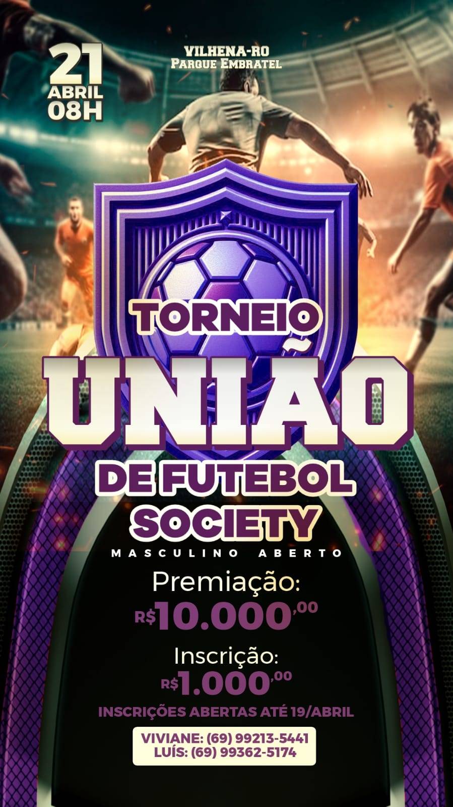 Torneio de futebol Society em Vilhena vai dar R$ 10 mil ao campeão; inscrições vão até o dia 19 de abril