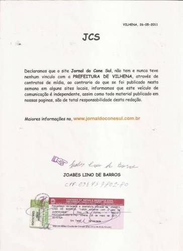 Vice-prefeito de Vilhena emite nota oficial e nega relação com sites