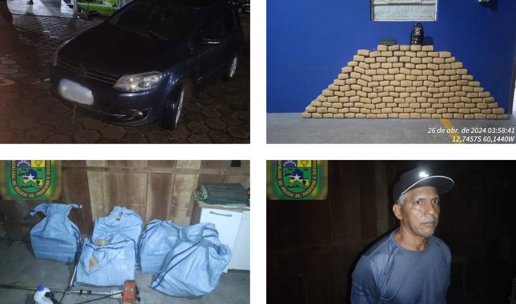 Ex-vereador é preso com mais de 170 kg de maconha próximo ao rio Guaporé, em Pimenteiras do Oeste, um dia após neto nascer em Vilhena