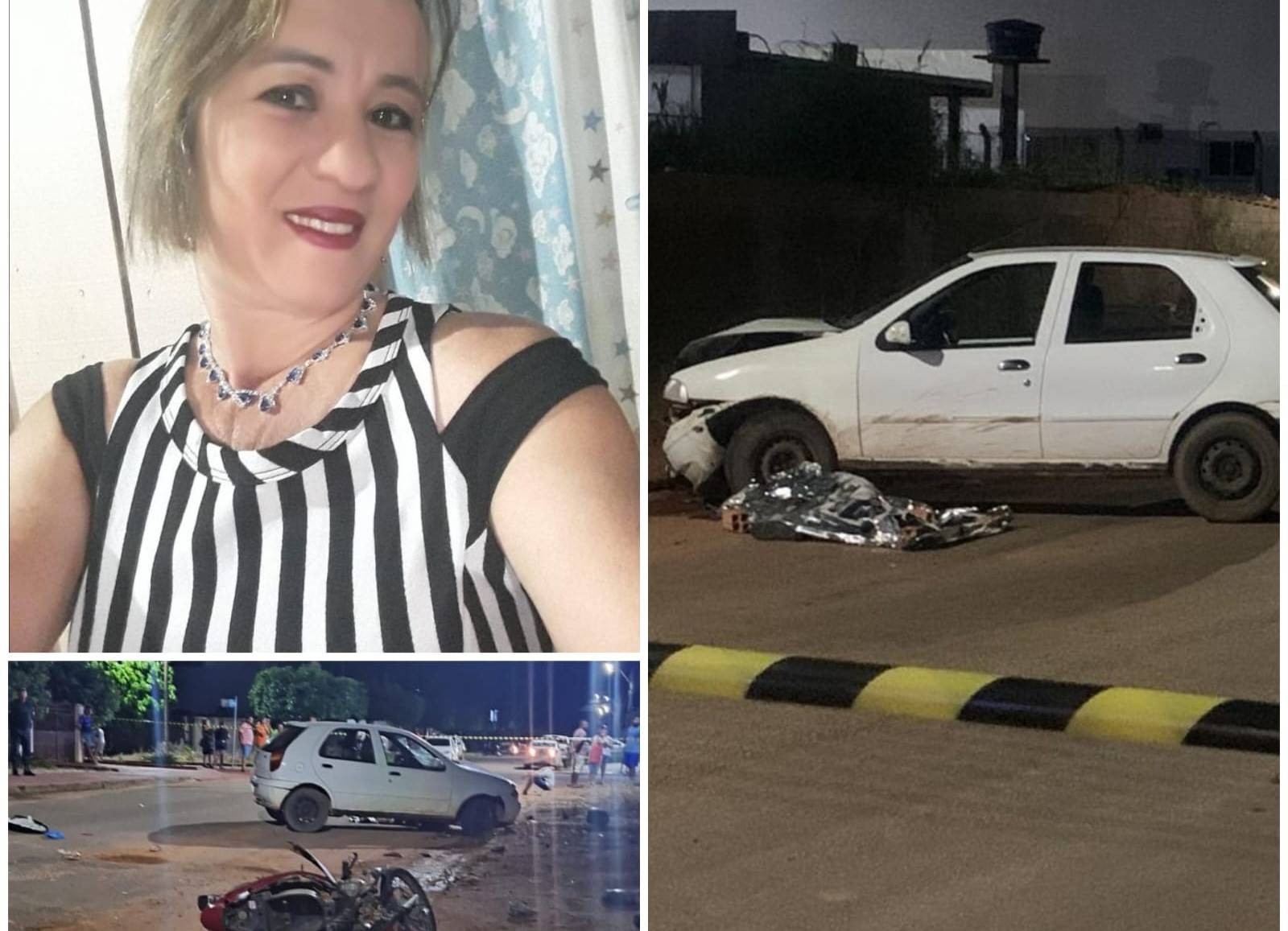 Mulher morre na hora ao ter motoneta atingida e ir parar embaixo de carro em avenida na cidade de Cerejeiras