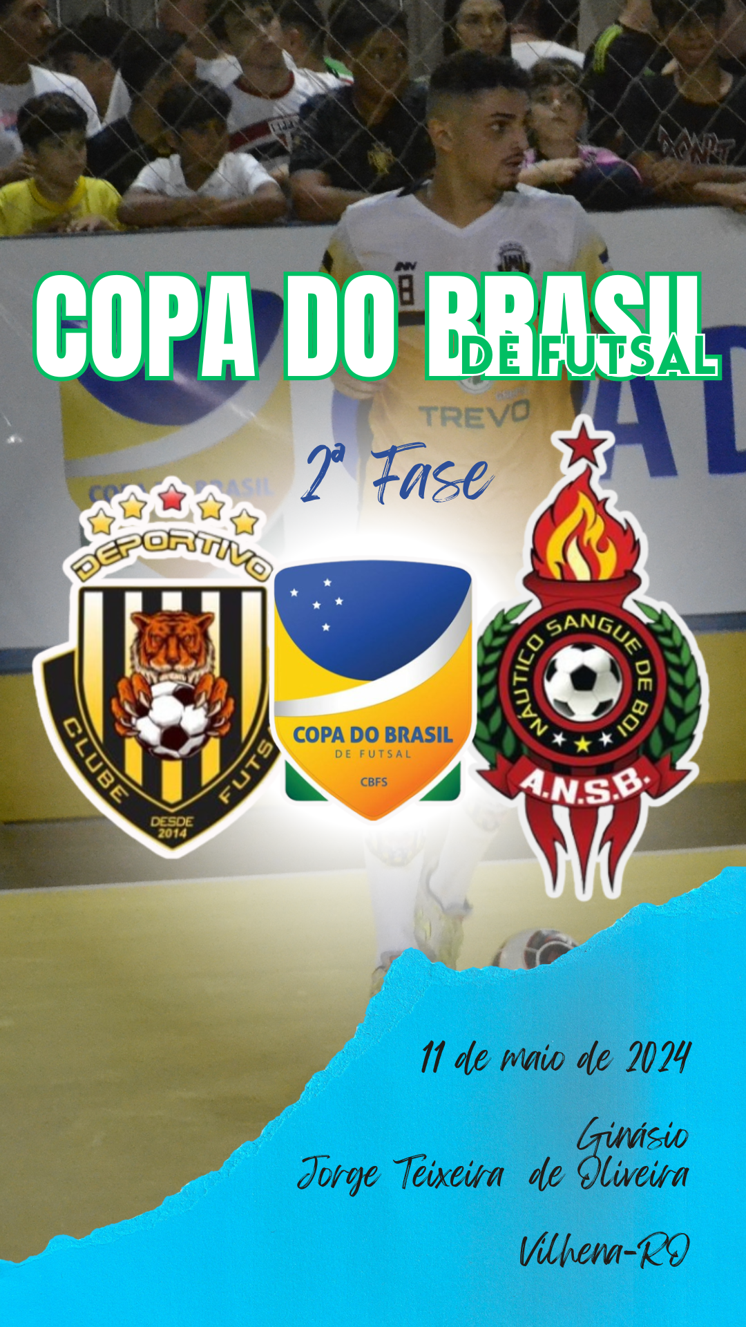 Pelas oitavas de final de Copa do Brasil de Futsal, Deportivo recebe o Náutico Sangue de Boi-AM no Jorge Teixeira de Oliveira