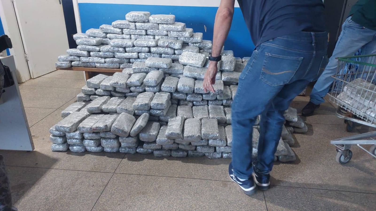 Avião pousa em fazenda próxima a Vilhena e deixa 419 kg de “supermaconha”; gerente, empregado e motorista foram presos