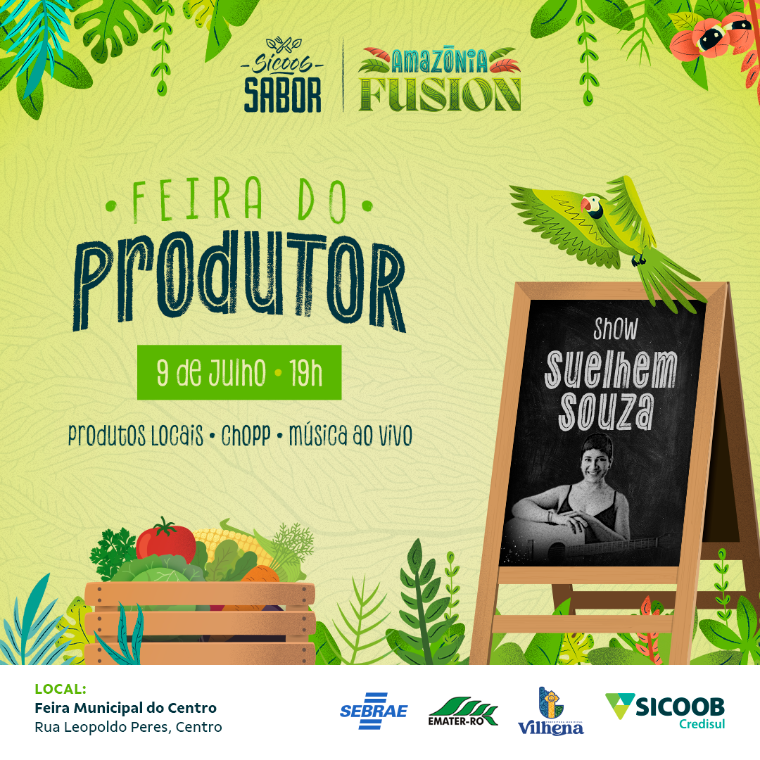 Vilhena: Feira do Produtor do Sicoob Sabor reúne agricultura, agroindústria, artesanato e gastronomia local
