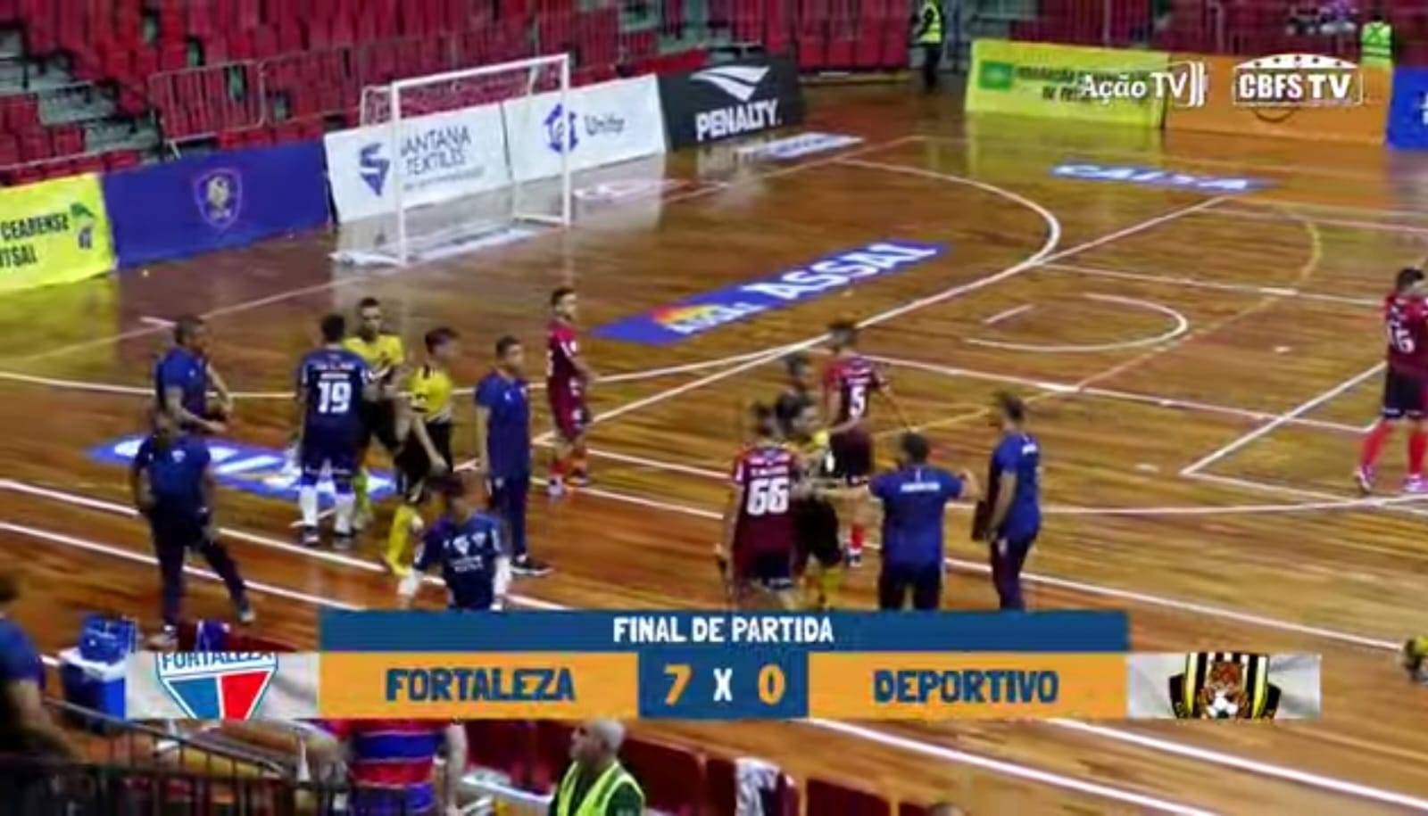 Deportivo volta ser superado pelo Fortaleza e é eliminado da Copa do Brasil de Futsal