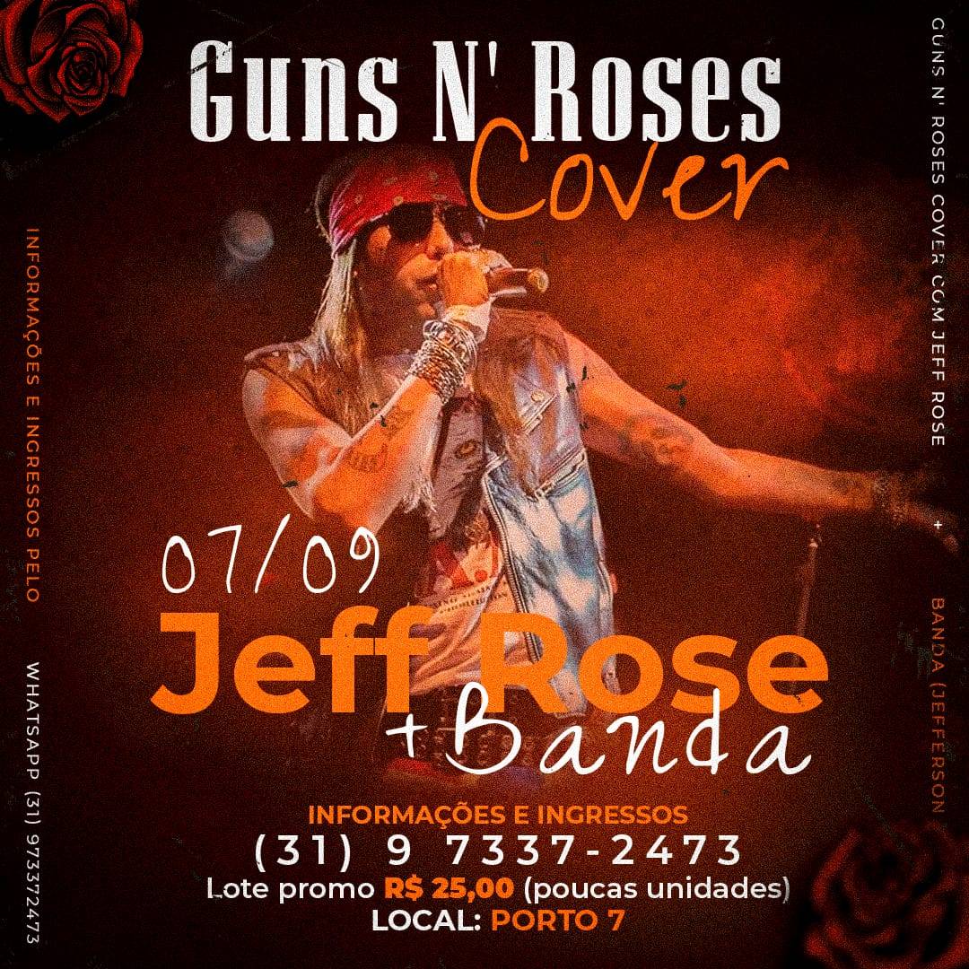 Jeff Rose retorna a Vilhena em setembro para apresentação no Porto 7 com tributo ao Guns N’ Roses e clássicos do Rock