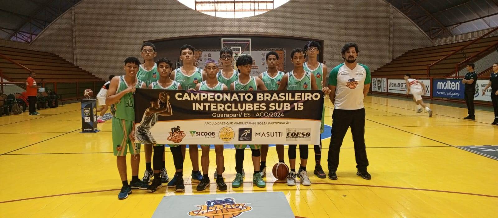 Equipe da Asbavi/Sicoob Credisul representou Vilhena no Campeonato Brasileiro de Basquetebol Sub-15, no Espírito Santo