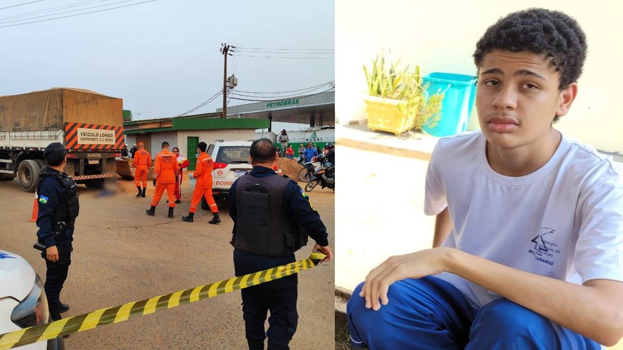 Identificado o estudante que morreu atingido por carreta em Vilhena: ele tinha 15 anos e estava indo a pé da escola para casa