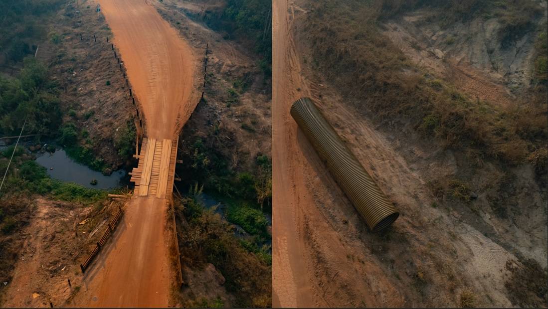 Deputado Luizinho Goebel garante recursos para substituição de ponte de madeira por tubos de aço na Linha 135, em Vilhena