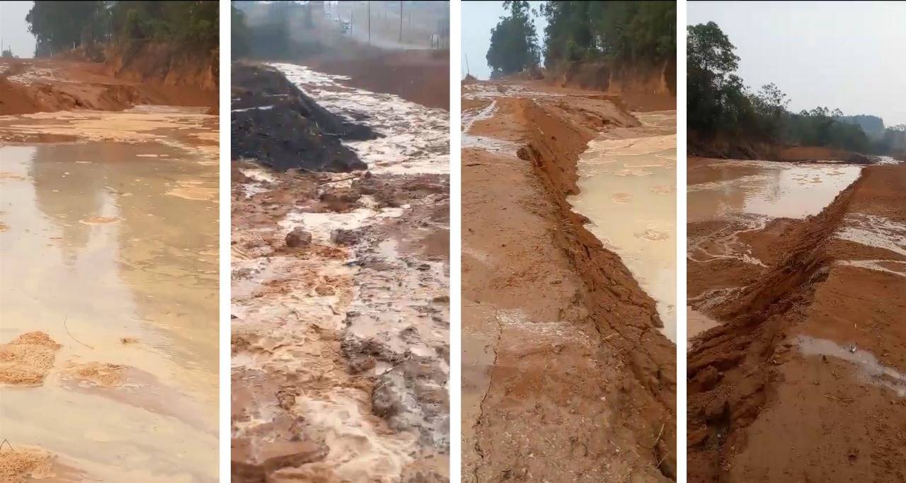 ASSISTA VÍDEOS: primeiras chuvas “ressuscitam” cratera que ameaça “engolir” trecho de rodovia federal em Vilhena