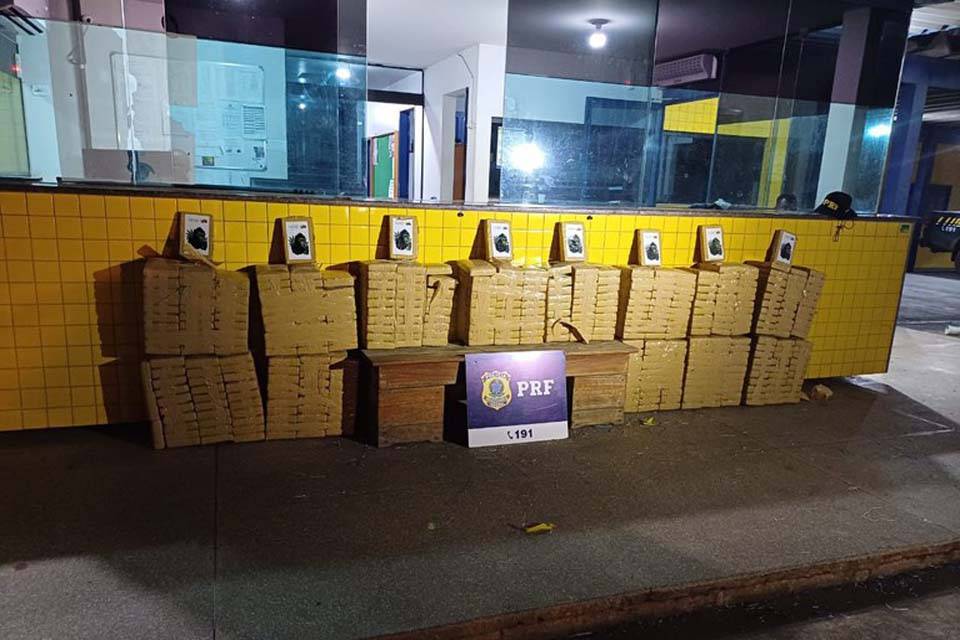 PRF apreende 415 kg de skunk em Vilhena; motorista poderia receber até R$ 10 mil pelo transporte da “supermaconha”