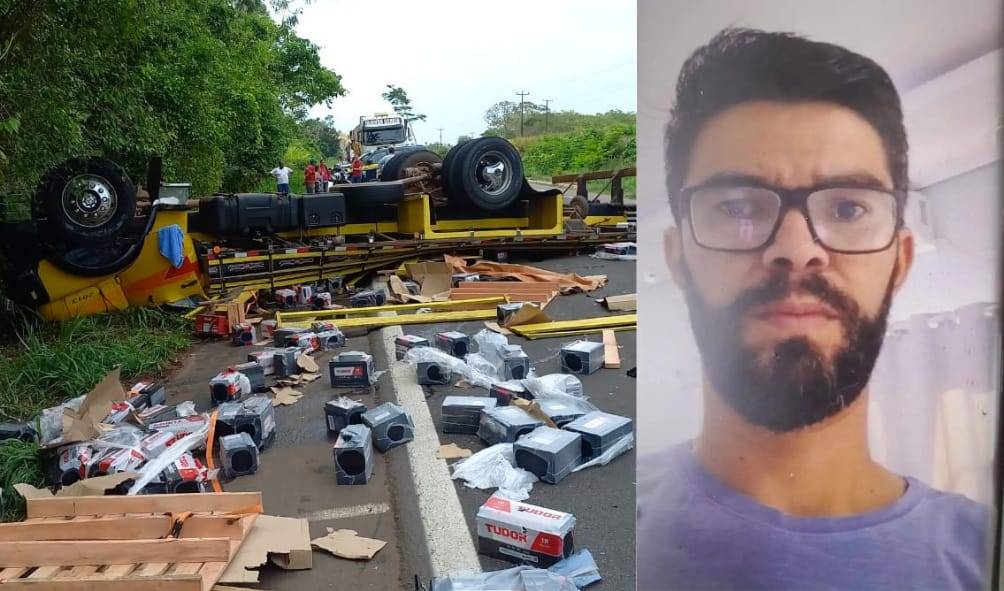 VÍDEO: empresário de Cacoal morre aos 45 anos, após caminhão que estava dirigindo capotar na BR 364