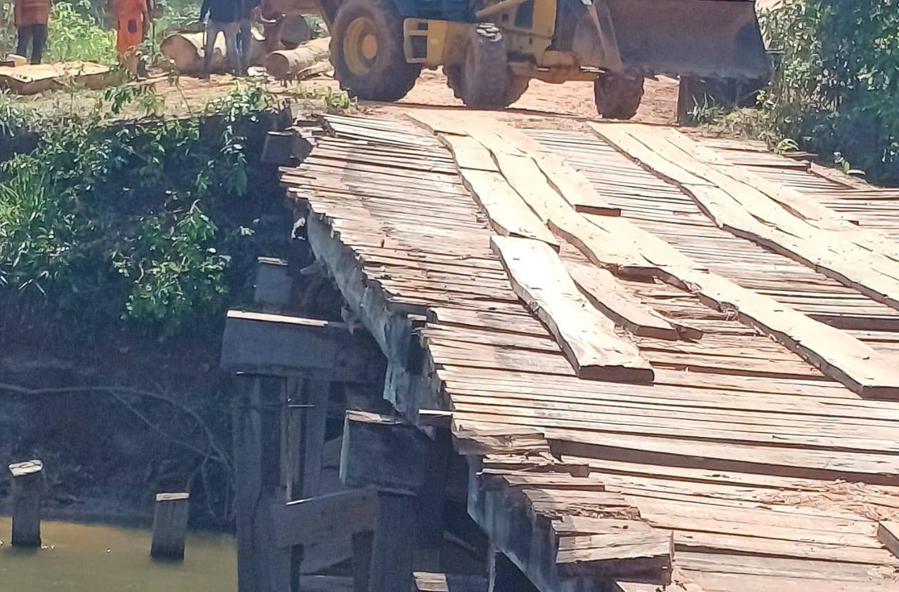 Ponte que leva pescadores de Vilhena a destinos turísticos passa por reforma e está parcialmente interditada