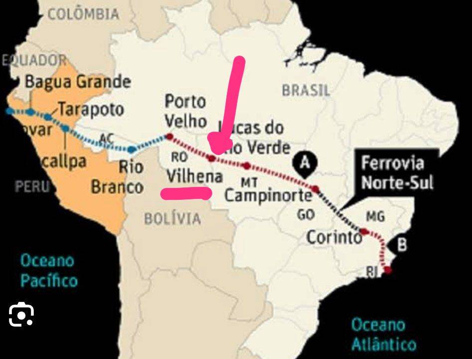 Super ferrovia chinesa de 100 bilhões de dólares ligando o Brasil ao Peru tem traçado que inclui Vilhena no trajeto
