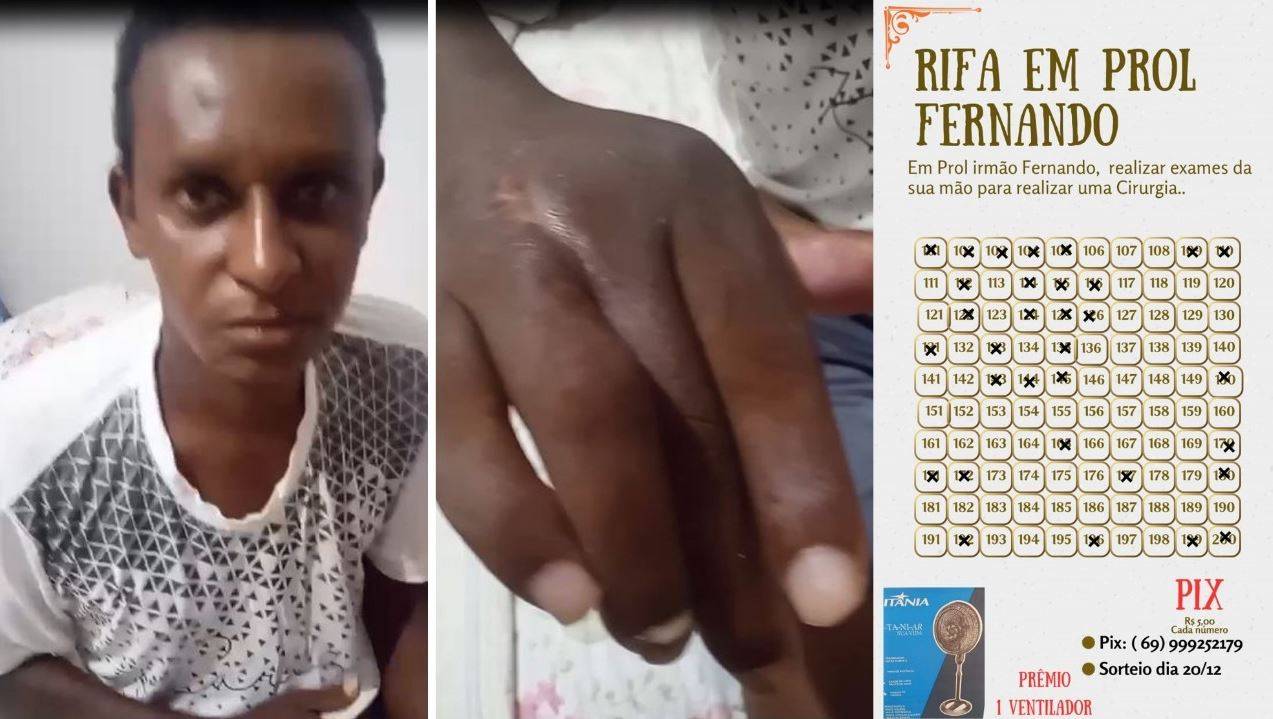 ASSISTA VÍDEO: família vende rifa para pagar tratamento de servente de pedreiro que sofreu acidente de moto, em Vilhena