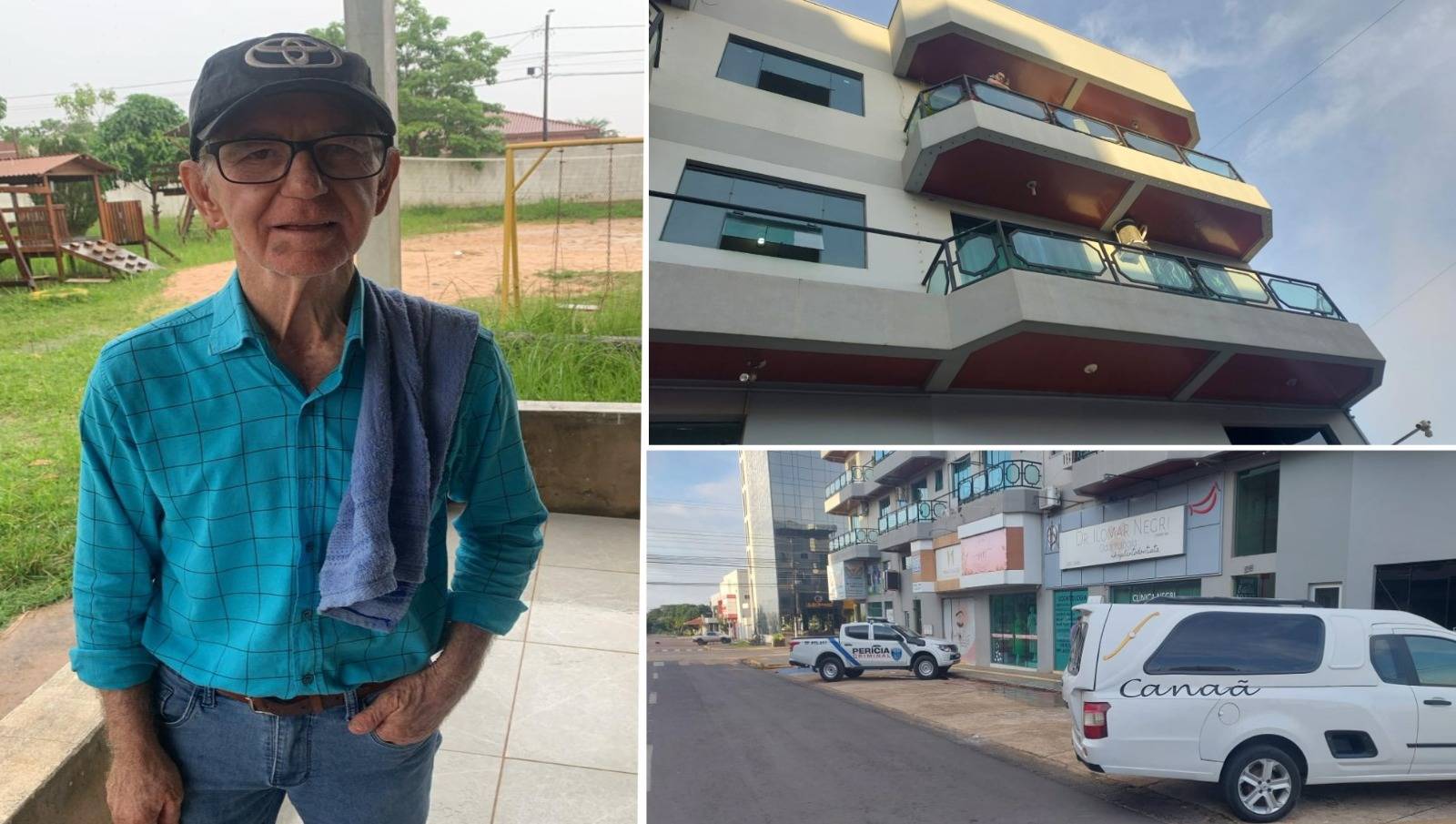 Pioneiro de 70 anos morre na hora ao se atirar do terceiro andar do prédio em que morava com a filha e o genro no centro de Vilhena