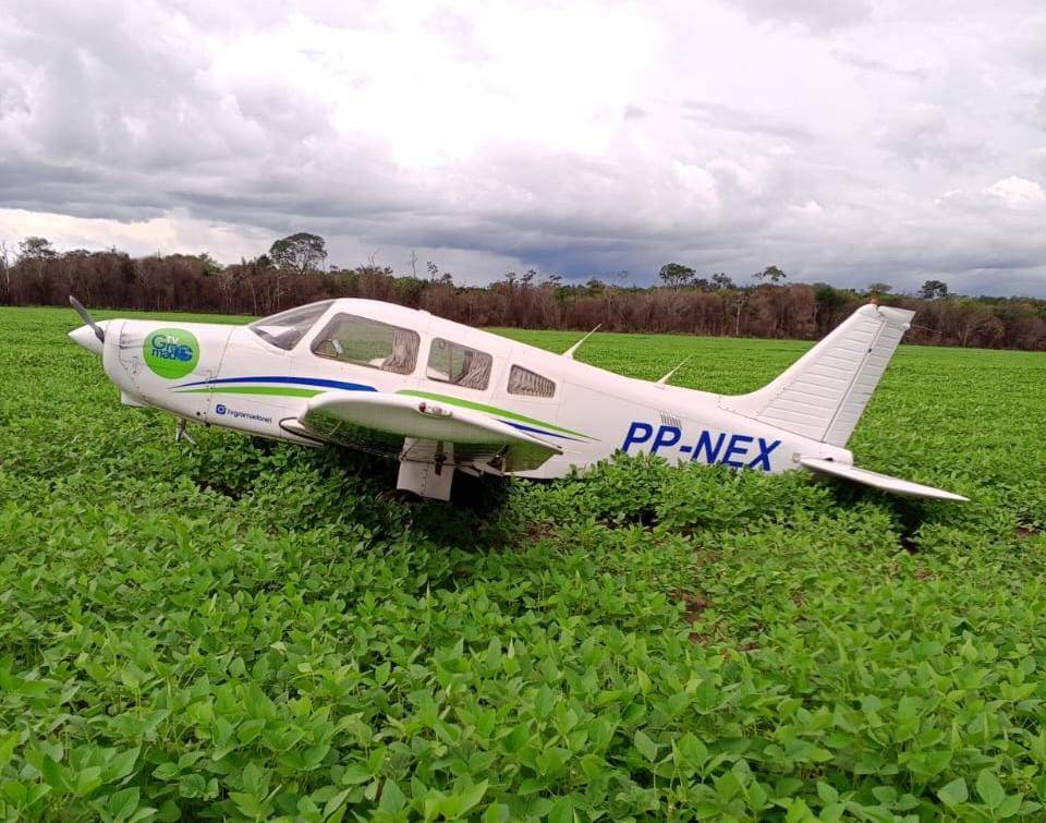 Aeronave faz pouso forçado em lavoura de soja próximo a Vilhena; não houve feridos