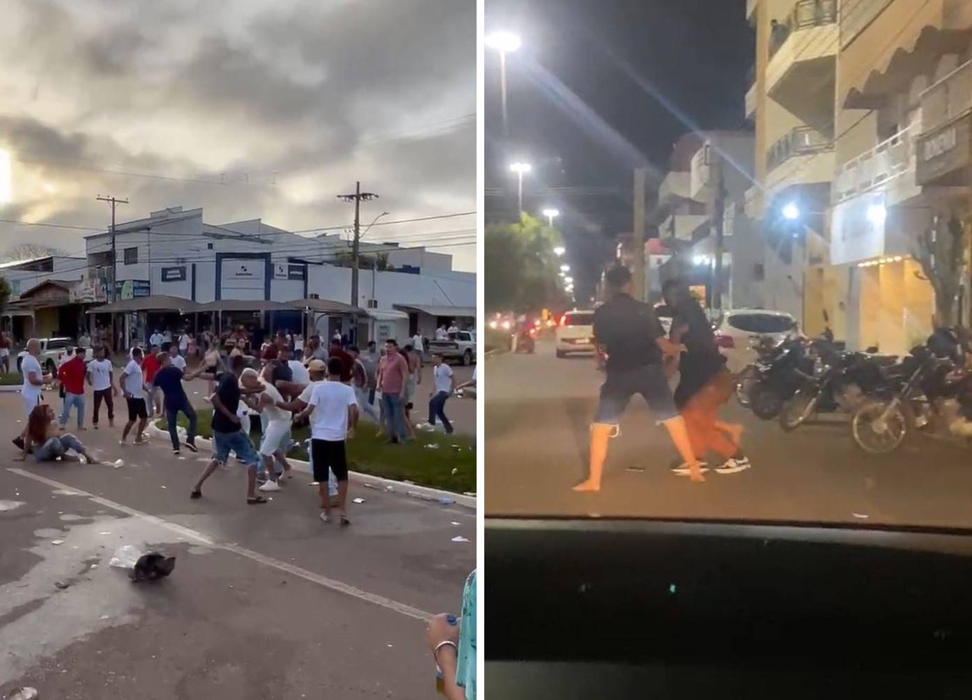 Assista aos vídeos: socos e pancadaria marcaram virada de ano em Vilhena e Cerejeiras