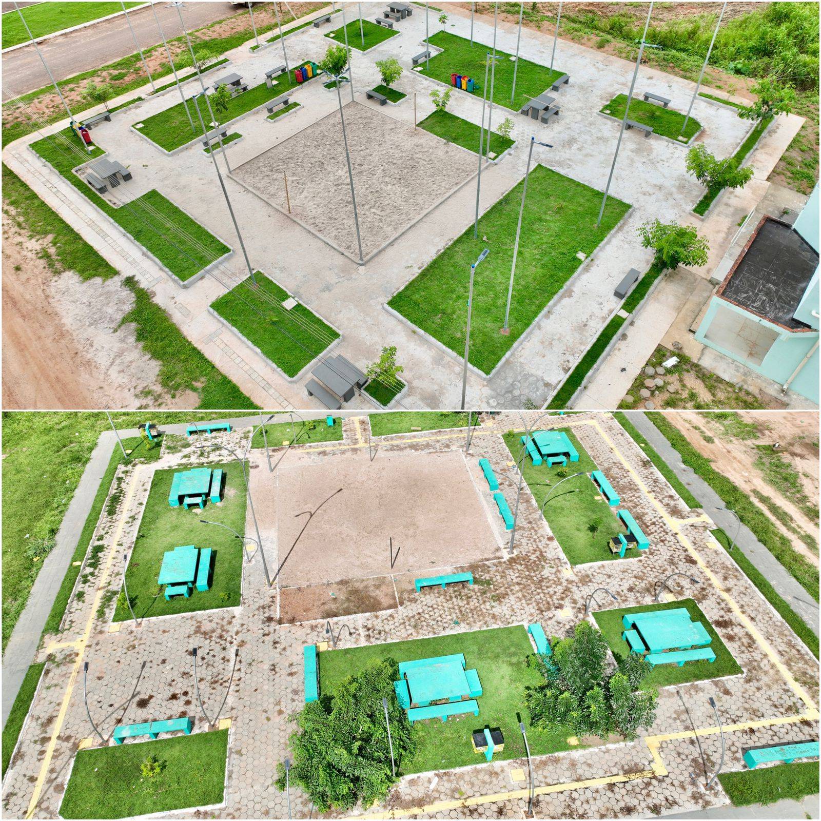 Praças nos distritos de Novo Plano e Boa Esperança construídas com recurso Destinado pela Deputada Rosangela Donadon finalmente são concluídas pela prefeitura
