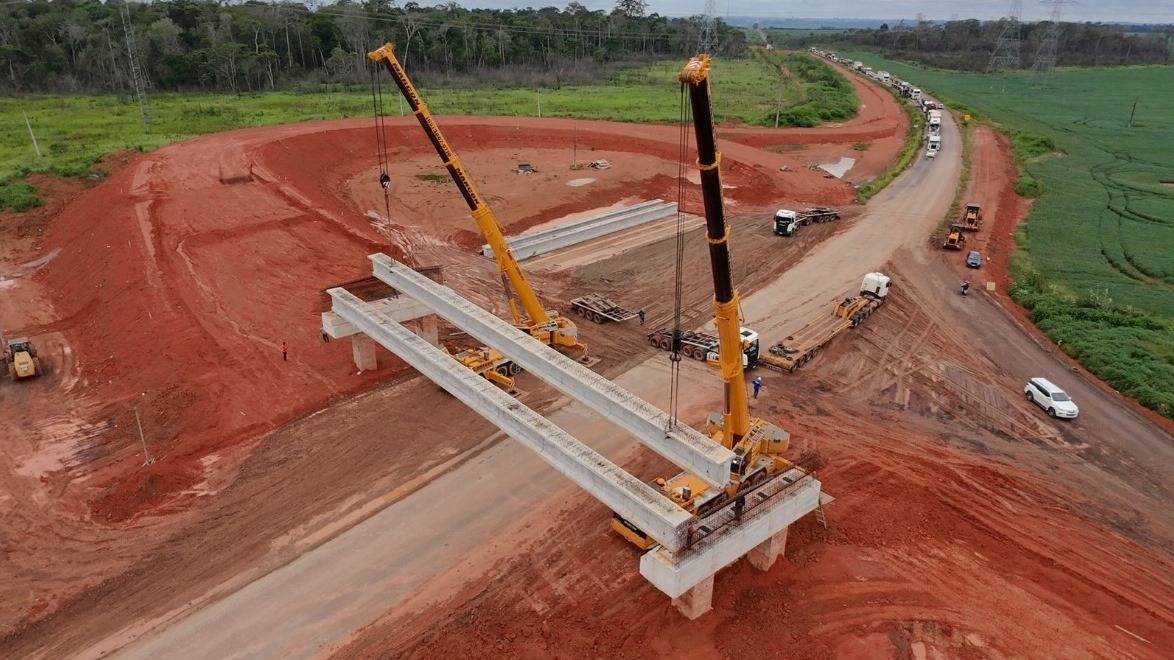 SAINDO DO PAPEL: obras do viaduto com 40 metros de vão livre no trevo de Colorado do Oeste avançam em Vilhena