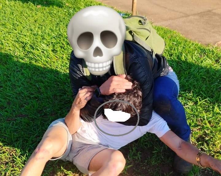 ASSISTA VÍDEO: populares dominam jovem ladrão que havia acabado de assaltar mulher em bairro de Vilhena