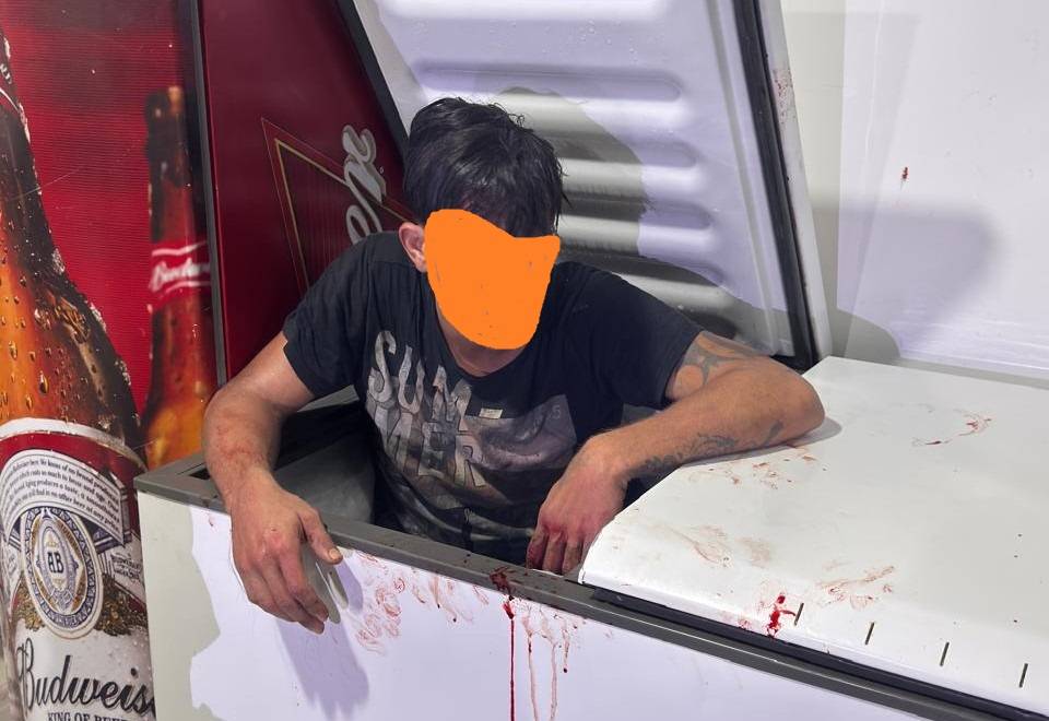 Após invadir e furtar pizzaria em Vilhena, ladrão usando tornozeleira é encontrado escondido dentro de freezer