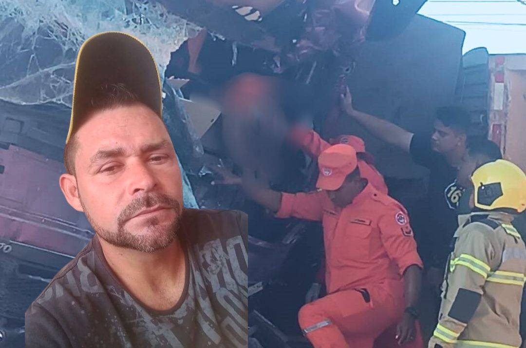 ASSISTA VÍDEO: caminhoneiro vilhenense de 41 anos morre em acidente envolvendo três carretas na BR 364, em Candeias do Jamari
