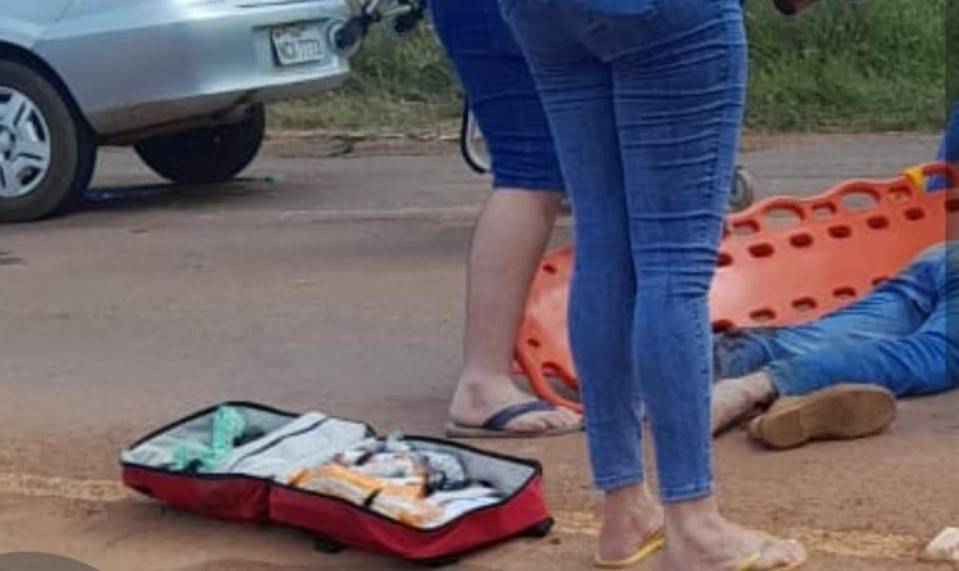 Após ter motocicleta atingida por carro na zona rural de Cabixi no último sábado, acidentado segue internado em hospital de Vilhena