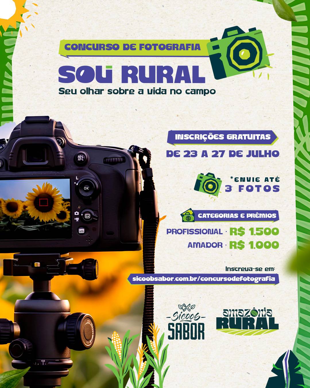 Sicoob Sabor promove concurso ‘Sou Rural’ que une fotógrafos profissionais e amadores na Sicoob Agroshow em Vilhena (RO)