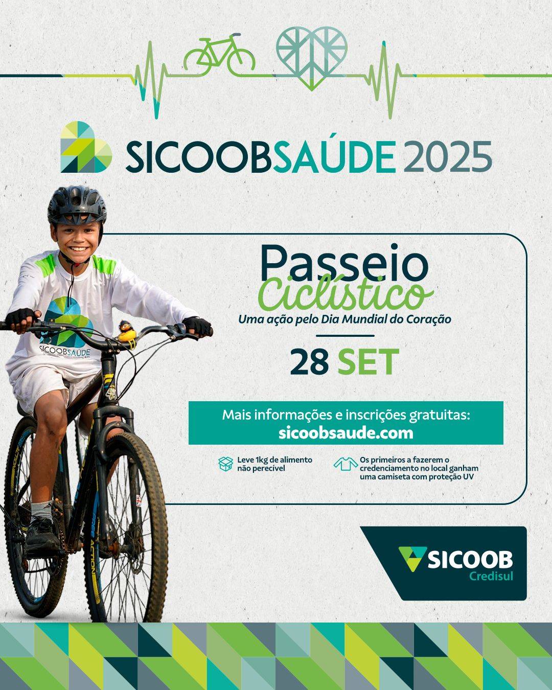 Sicoob Saúde 2025: Pedale pelo Dia Mundial do Coração com a Sicoob Credisul